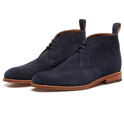 Grenson Navy Suede Marcus Chukka Boots in Blue for Men | Lyst