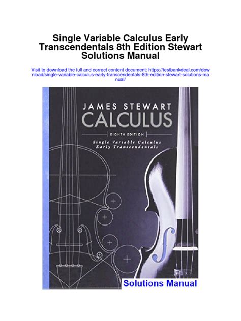 Single Variable Calculus Early Transcendentals 8th Edition Stewart