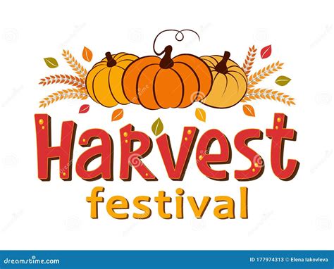 Harvest Festival Hand Drawn Lettering And Typographic Text With