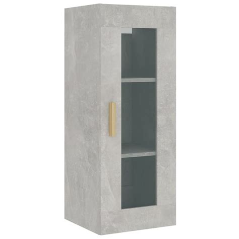 Cikonielf Armoire murale suspendue Gris béton 34 5x34x90 cm