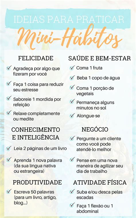 Mini Hábitos Hábitos Menores Maiores Resultados Motivação Para Vida