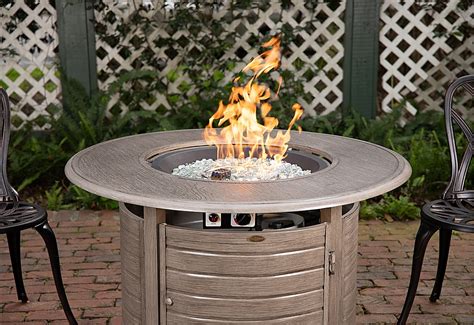 Best Buy Fire Sense Thatcher Round Aluminum Lpg Fire Pit Barnwood