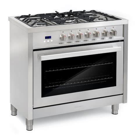 Cosmo 36 In Standard 5 Burners Convection Oven Freestanding Dual Fuel Range Stainless Steel