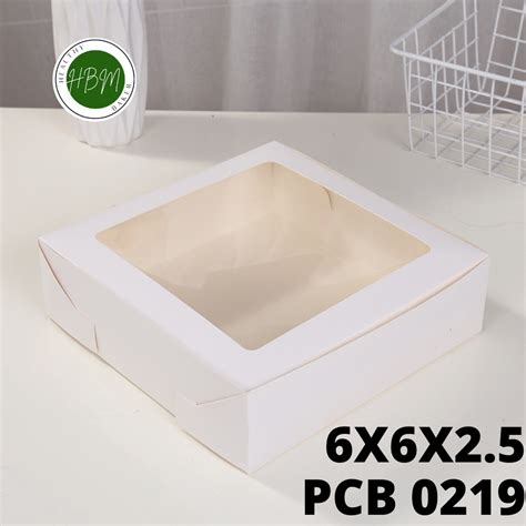 Cake Box Pcs White Artcut Window Box Talam Box Folding Box With