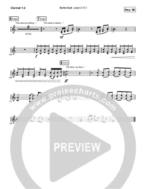 Same God Worship Choir SAB Clarinet Sheet Music PDF Elevation