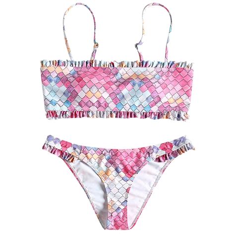 2018 Bikini à volant coloré de dame Sexi Cami maillots de bain femmes