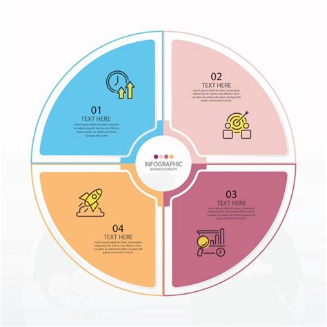 Basic Circle Infographic Template With Steps Process Or Options