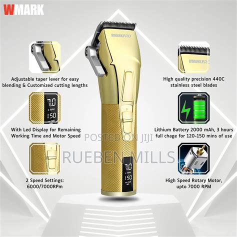 Wmark Pro Ng Cordless Chargeable All Metal Hair Clipper In Accra