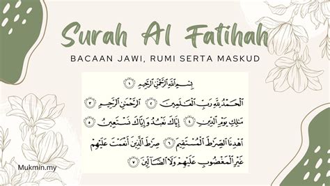 Surah Al Fatihah Bacaan Rumi Serta Maksud MUKMIN MY