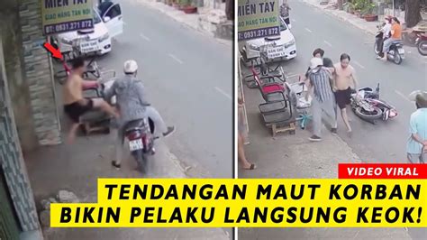 Tend Ng Maling Langsung Keok Aksi Heroik Korban Beri Tendangan Maut