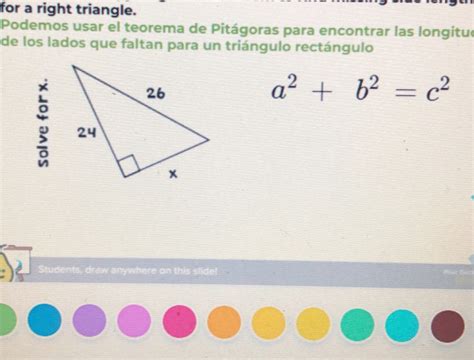 Solved For A Right Triangle Podemos Usar El Teorema De Pitágoras Para