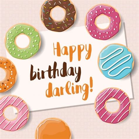 Fondo De Feliz Cumplea Os Con Donuts Vector Gratis