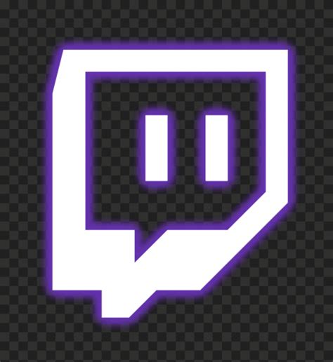 HD Twitch Purple White Neon Icon Transparent Background PNG Citypng