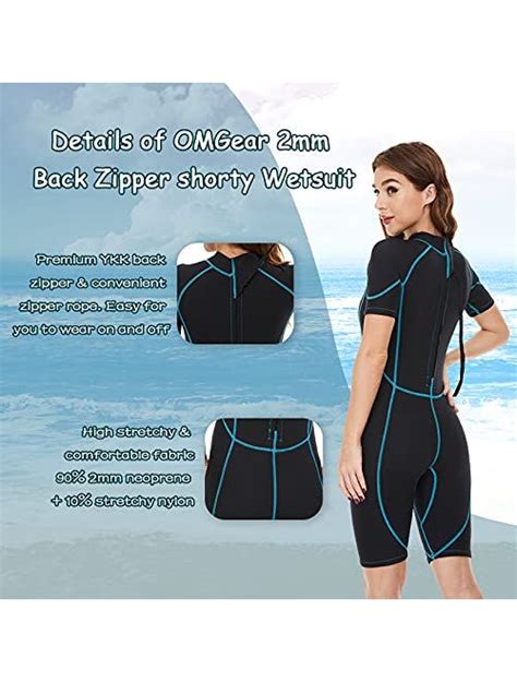 Buy OMGear Wetsuit Women Men 2mm Neoprene Dive Shorty Wet Suit Thermal