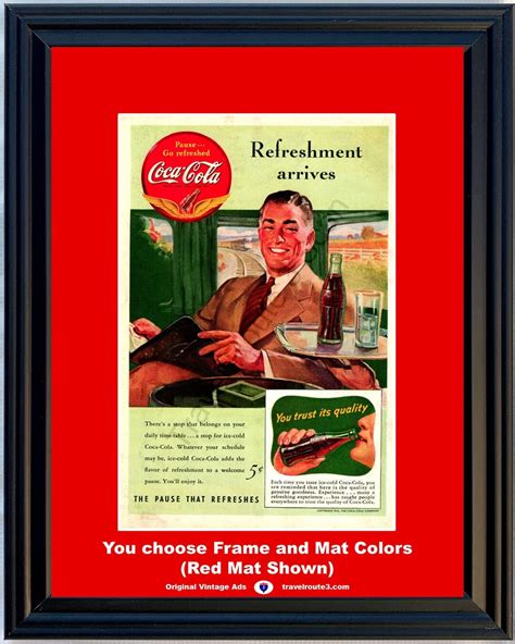 Coca Cola The Pause That Refreshes Vintage Ad Ice Cold Etsy