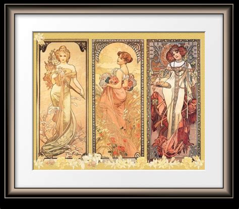 Art Nouveau Print By Alphonse Mucha Of Seasons Art Nouveau Etsy