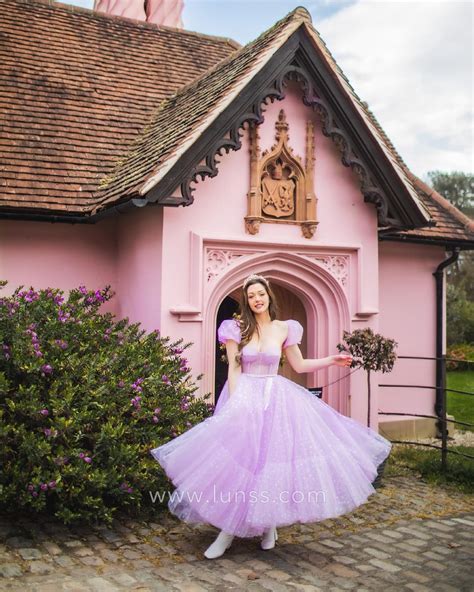 Fairytale Lilac Tulle Tea Length Engagement Party Dress Lunss