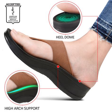 Shale Comfortable Arch Support Flip Flops For Women Aerothotic Original Orthotic Comfort Sandals