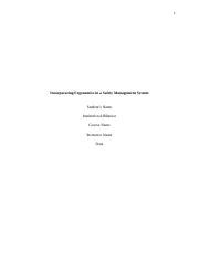 Advanced Ergonomics Unit Viii Docx Incorporating Ergonomics In A