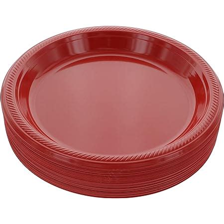 Amazon Amcrate Red Disposable Party Plastic Dessert Plates 7