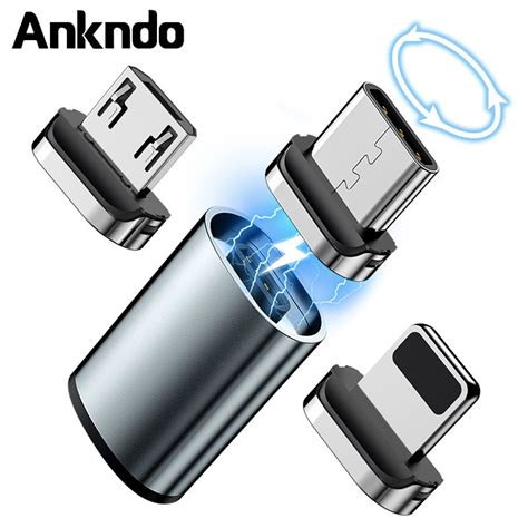 Ankndo Type C Micro Usb Cable Convert Plug Magnetic Cable Adapter