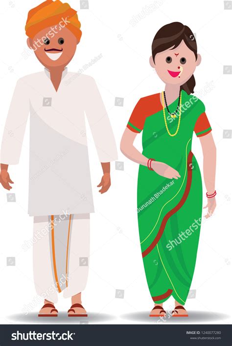 Maharashtra Traditional Dress People Vector Illustration 55 OFF