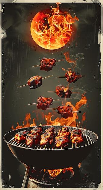 Premium Photo Tandoori Chicken Dish Poster With Tandoor Oven And