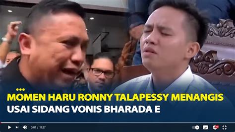 Momen Ronny Talapessy Menangis Usai Sidang Vonis Bharada E Ronny