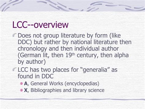 Library Of Congress Classification Ppt