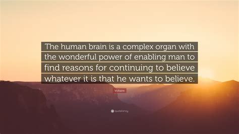 Voltaire Quote The Human Brain Is A Complex Organ With The Wonderful