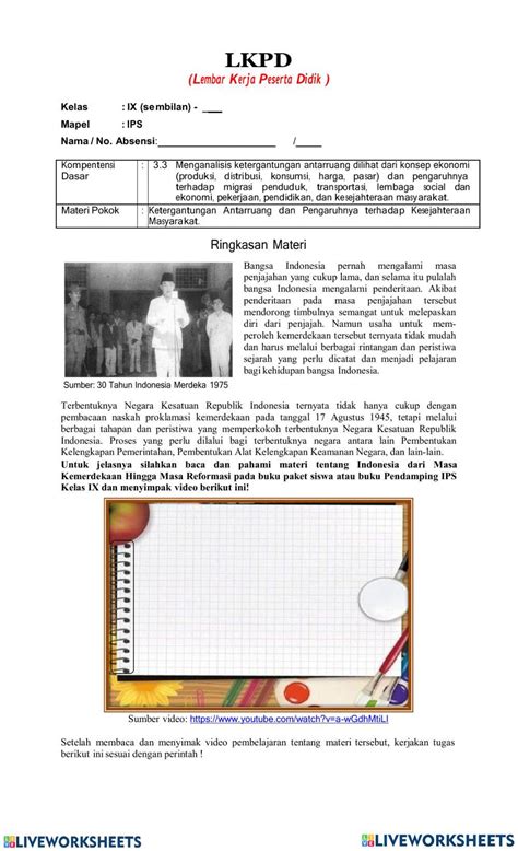 Masa Awal Kemerdekaan Indonesia Worksheet Live Worksheets