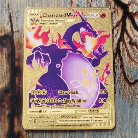 Charizard Vmax Shiny Gold Metal Collectible Pokemon Card Values Mavin