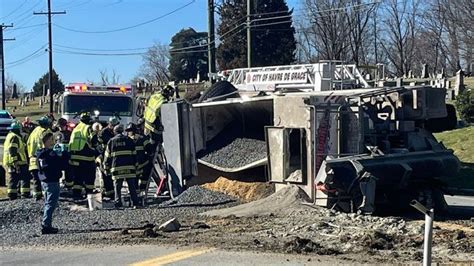 One Person Taken To Shock Trauma After Dump Truck Crash In Havre De Grace