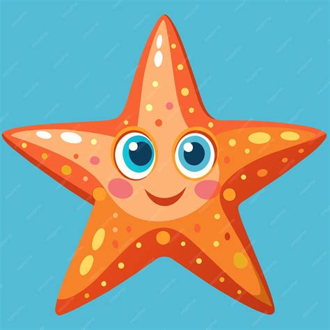 Premium Vector A Starfish With A Smiling Face And A Smiling Face Cute