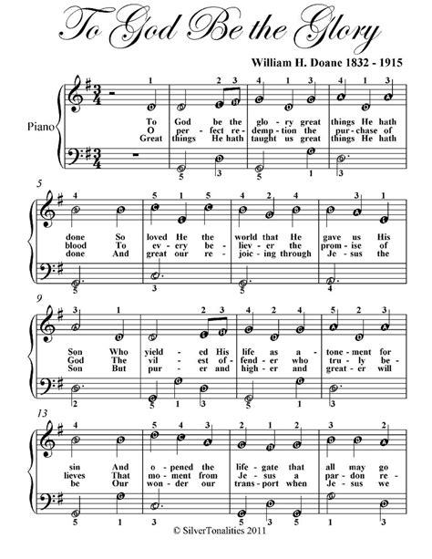 ?To God Be the Glory Easy Piano Sheet Music #, #Ad, #Easy, #Piano, #Sheet, #download #Ad | Easy ...