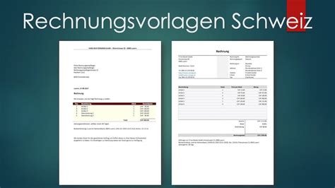 Rechnungsvorlage Word Schweiz