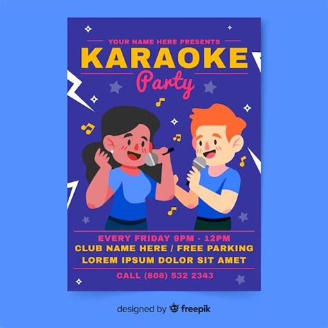 Karaoke Night Party Flyer Template Vector Free Download