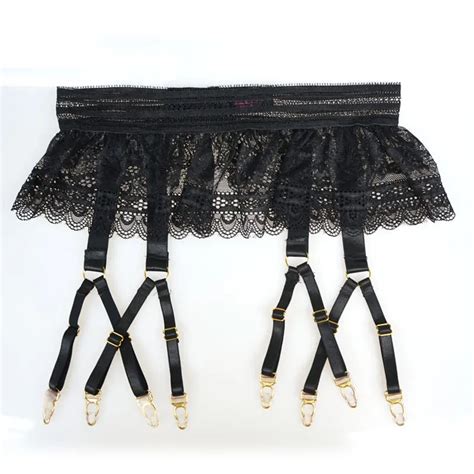 Buy Sexy Garters Lace Women Sexy Suspender Belts Female 8 Straps Gold Metal