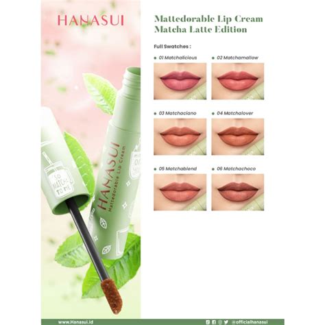 Jual Hanasui Mattedorable Lip Cream Matcha Latte Edition Shopee