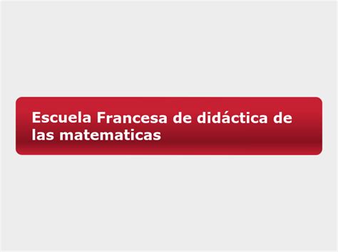 Escuela Francesa De Did Ctica De Las Matem Mind Map