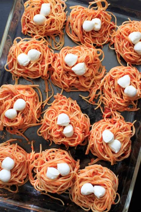 Baked Spaghetti Nests Bake Ahead Or Use Leftover Pasta