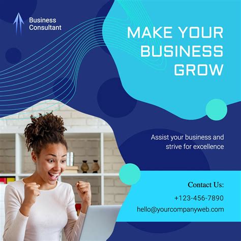 Blue Modern Business Consultant Instagram Post 20012388 Template