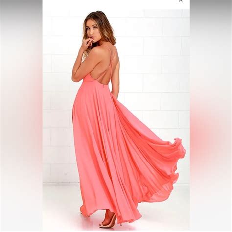 Lulus Dresses Lulus Mythical Kind Of Love Coral Pink Maxi Dress