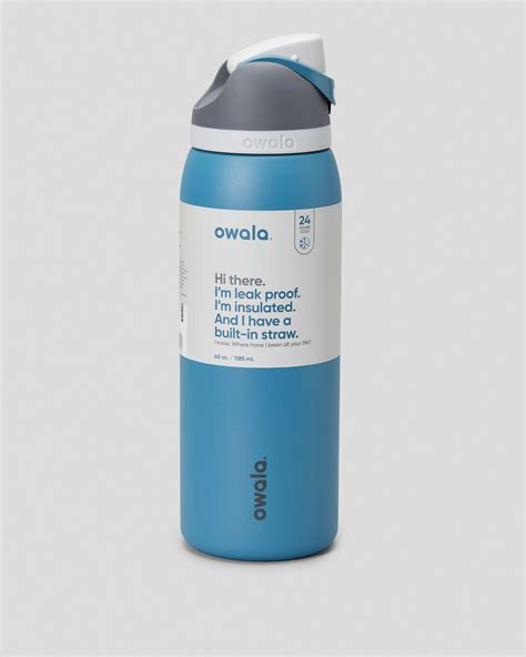 Shop Owala 40oz FreeSip Stainless Steel Water Bottle In Grey Blue