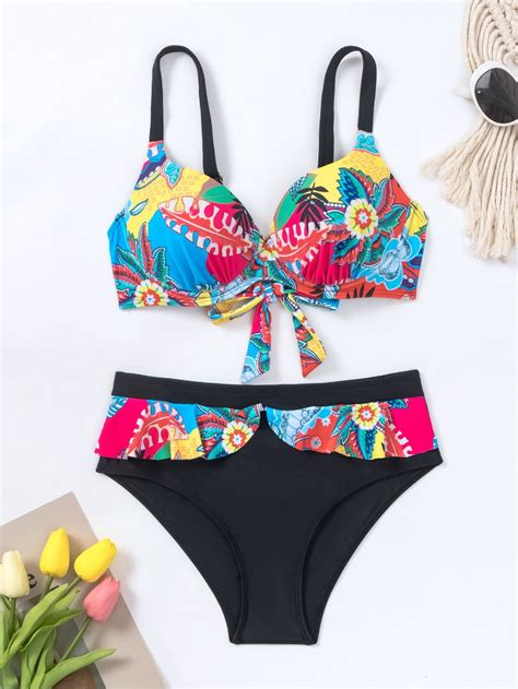 Diomor Womens Sexy Striped Push Up Bikini Set Cute Print Pc Padded