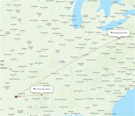 All Flight Routes From El Dorado To Pittsburgh Eld To Pit Flight Routes