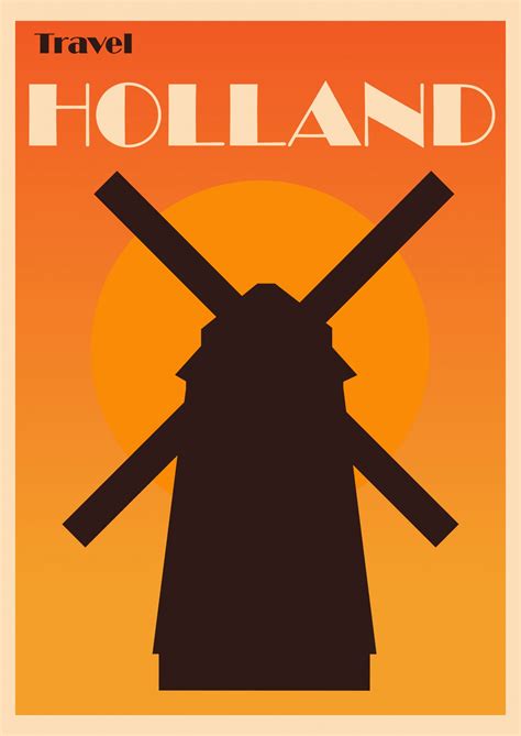 Holland Windmill Travel Poster Free Stock Photo Public Domain Pictures