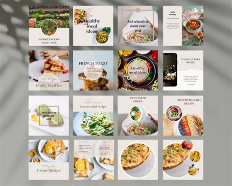 Instagram Food Blogger Templates Recipes Healthy Eating Etsy