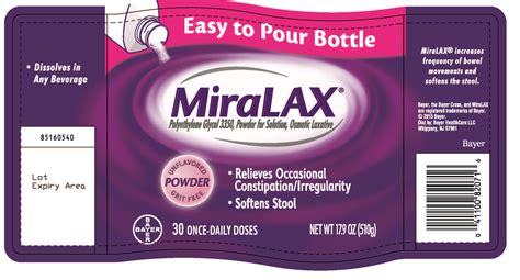 MiraLAX (powder, for solution) Bayer HealthCare LLC.