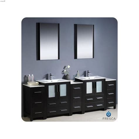 Fresca Torino 84 Espresso Modern Double Sink Bathroom Vanity W 3 Side